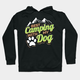 Logo For Dog Lovers With Paw On Camping Hoodie